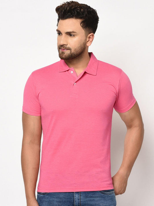 Cotton Blend Solid Half Sleeves Polo T-Shirt